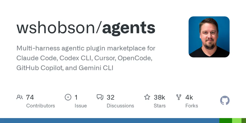 GitHub repository card for wshobson/agents