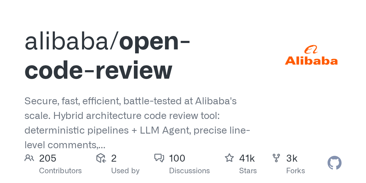 GitHub repository card for alibaba/open-code-review