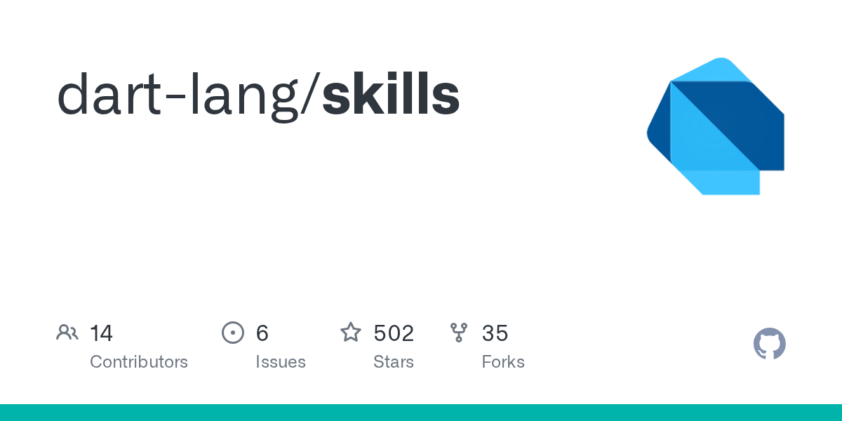 GitHub repository card for dart-lang/skills