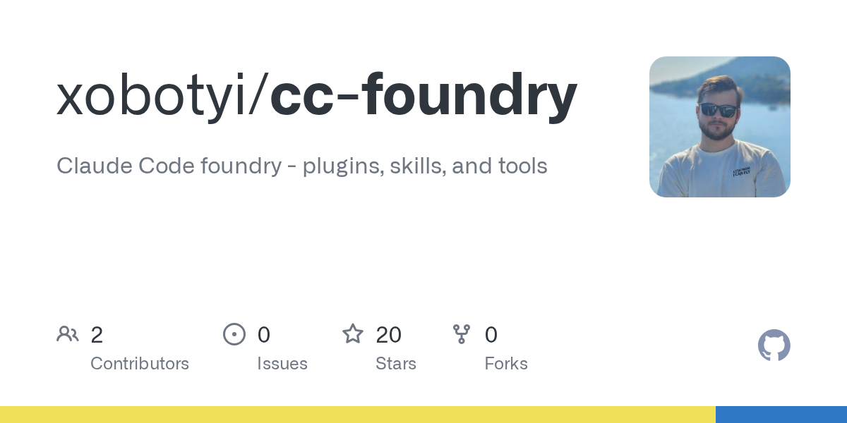 GitHub Open Graph preview for xobotyi/cc-foundry.