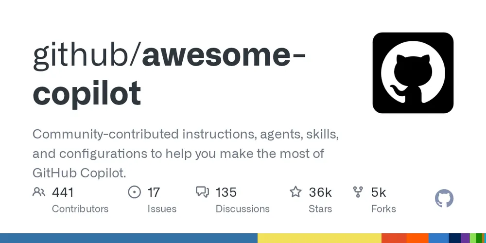 GitHub repository card for github/awesome-copilot